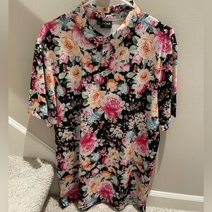 Bad Birdie Golf Polo Floral Pattern